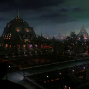 Die Erste Stadt auf der klingonischen Heimatwelt, Qo'noS, beherbergt unter anderem die Große Halle des Hohen Rats.